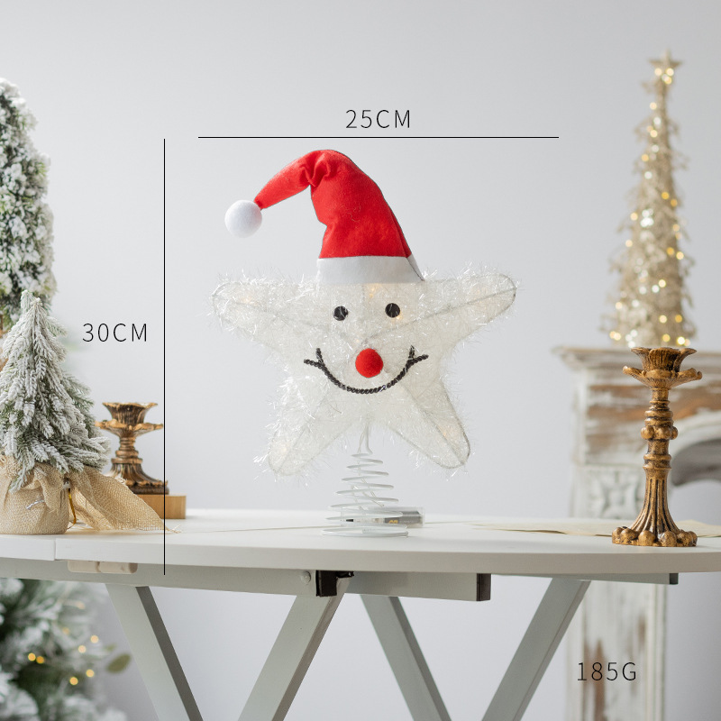 圣诞灯饰树顶星电池盒 彩灯 毛绒 圣诞灯饰圣诞灯饰细节图