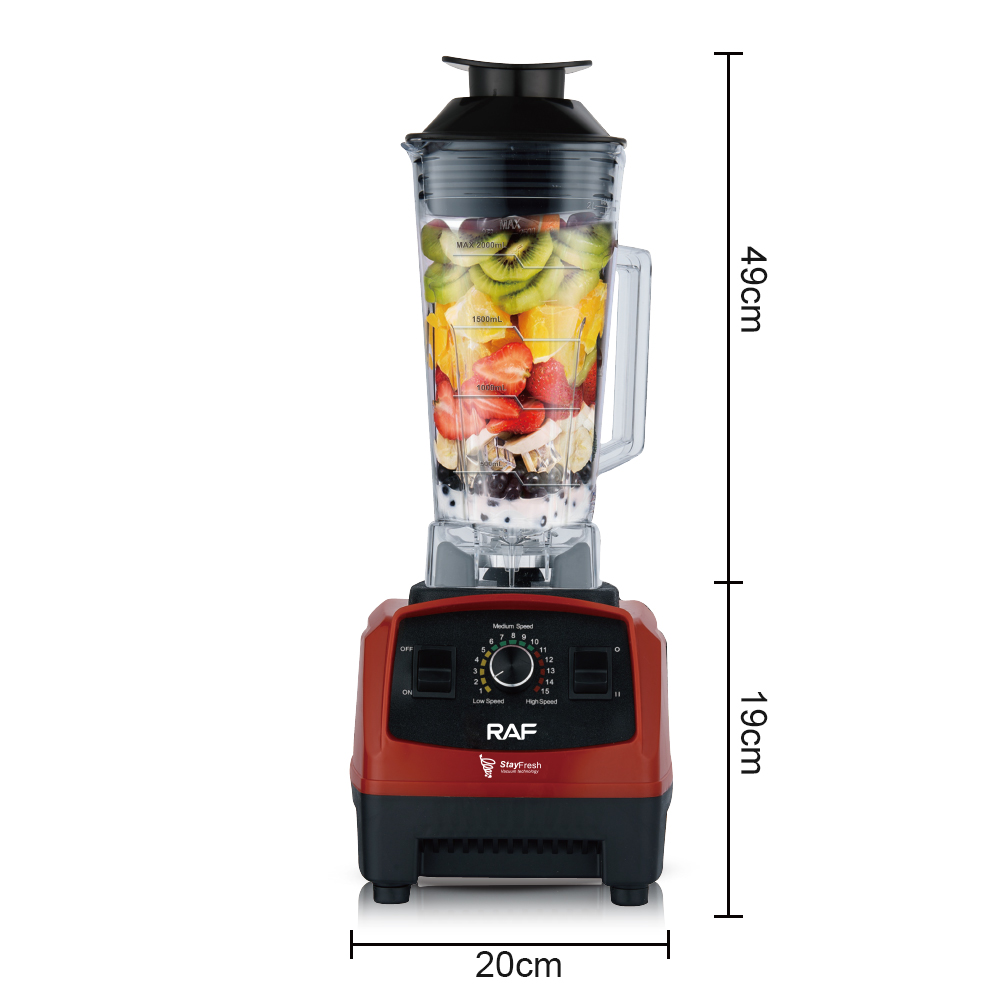 European standard 2.0L household and commercial 6-speed adjustable food processor, fruit and vegetable juicer, blender R.2801 Item Picture