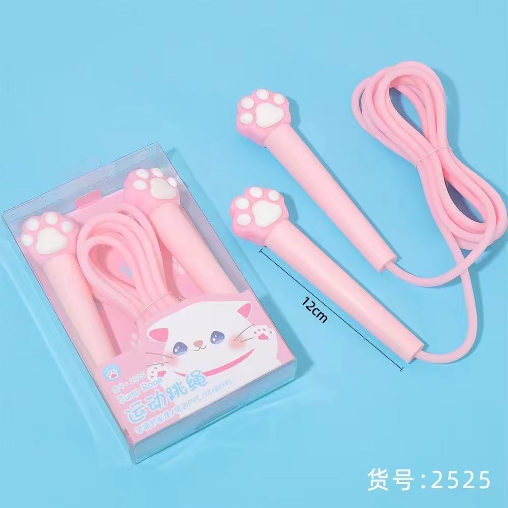 Fan Bean Card Stationery Creative Cute Cartoon Head Cat Claw Sports Jump Rope Sports Goods Fitness Products Jump Rope Children Outdoor Specification drawing