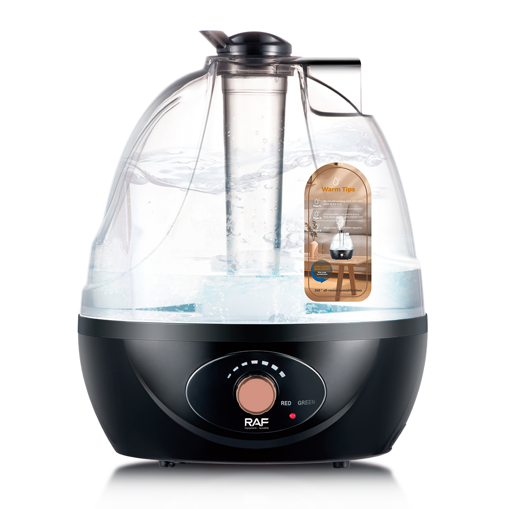 RAF. European and American Standard Portable Air Humidifier, Small Household Silent Bedroom and Office Desktop Hydrating Spray R.12002 Specification drawing