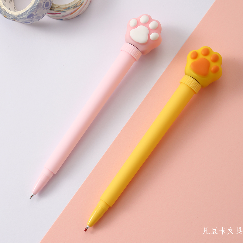 Fan Dou Card Stationery Creative Cat Claw Decompression Rotary Neutral Pen Smooth Writing Manufacturers Wholesale Creative Stationery Giant Write Neutral Pen details Picture