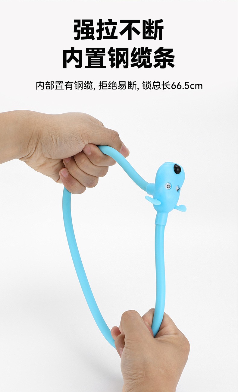 BG-6212 Bicycle Lock, Cookie Puppy, Silicone lock, Mountain Road Bike, circular steel cable lock, Portable color key, anti-theft lock pic 6