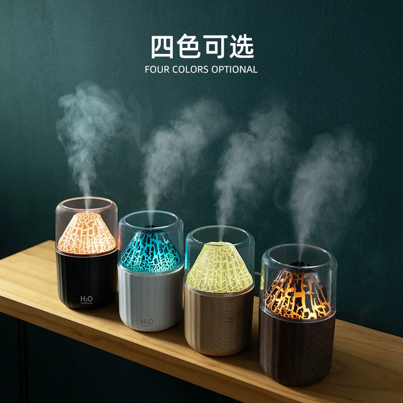 跨境裂纹火山加湿器usb迷你家用卧室香氛静音小型桌面加湿器