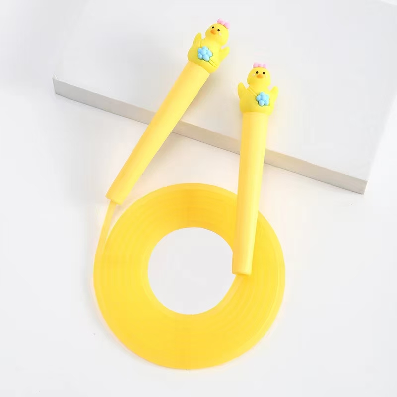 Fandouka Stationery, creative and cute cartoon, chubby duck, slender handle, sports skipping rope set, sports and fitness products, skipping rope, children's outdoor Item Picture