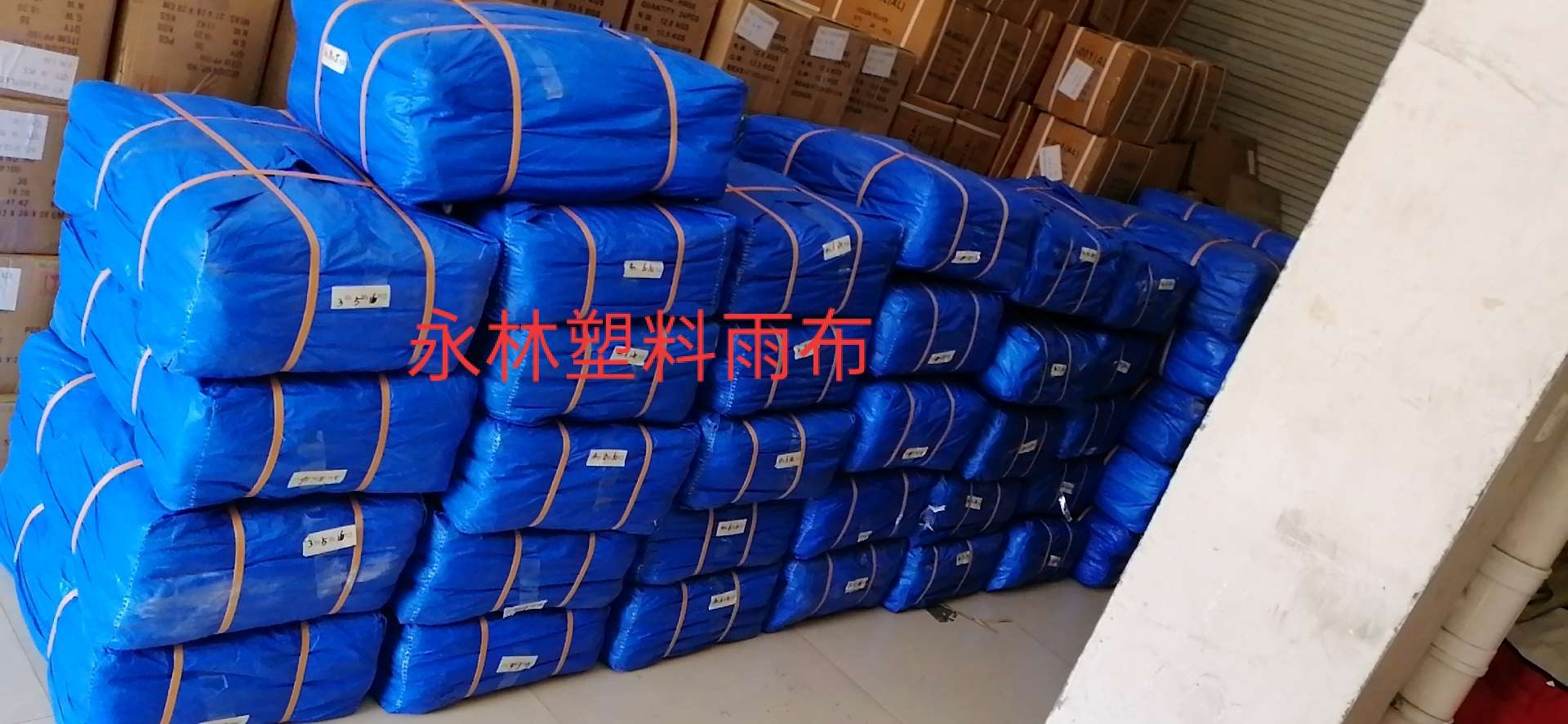 Blue and white tarpaulin, rainproof tarpaulin, tent fabric, plastic tarpaulin