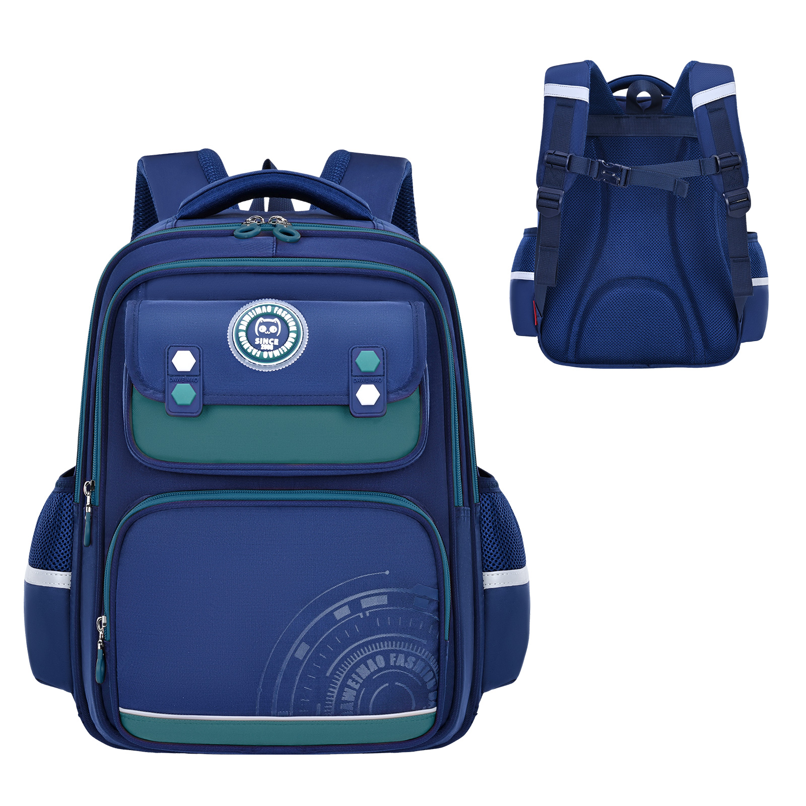 Big tail cat british collision color series mochila casual de moda, mochila juvenil de gran capacidad resistente al agua, mochila ligera resistente al rayado y resistente al desgaste para estudiantes de secundaria, mochila de la escuela de descompresión de la cresta de protección antirasgón Specification image