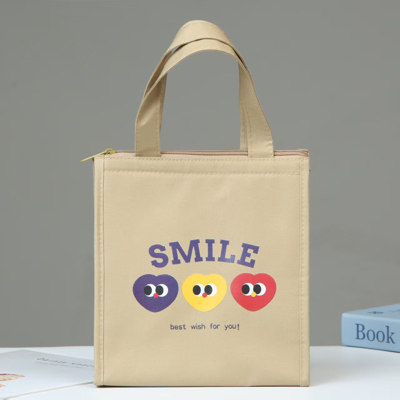 Student party large-capacity fashionable hand-held insulated aluminum foil bento bag, Oxford cloth bag with rice, office worker lunch bag Specification image