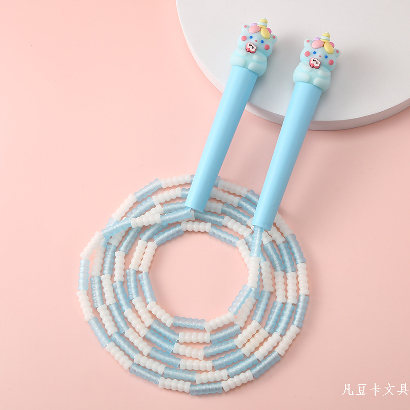 Fan Dou Ka Stationery, creative and cute cartoon unichorned horse bamboo joint sports skipping rope set, sports goods, fitness goods, skipping rope, children's outdoor details Picture