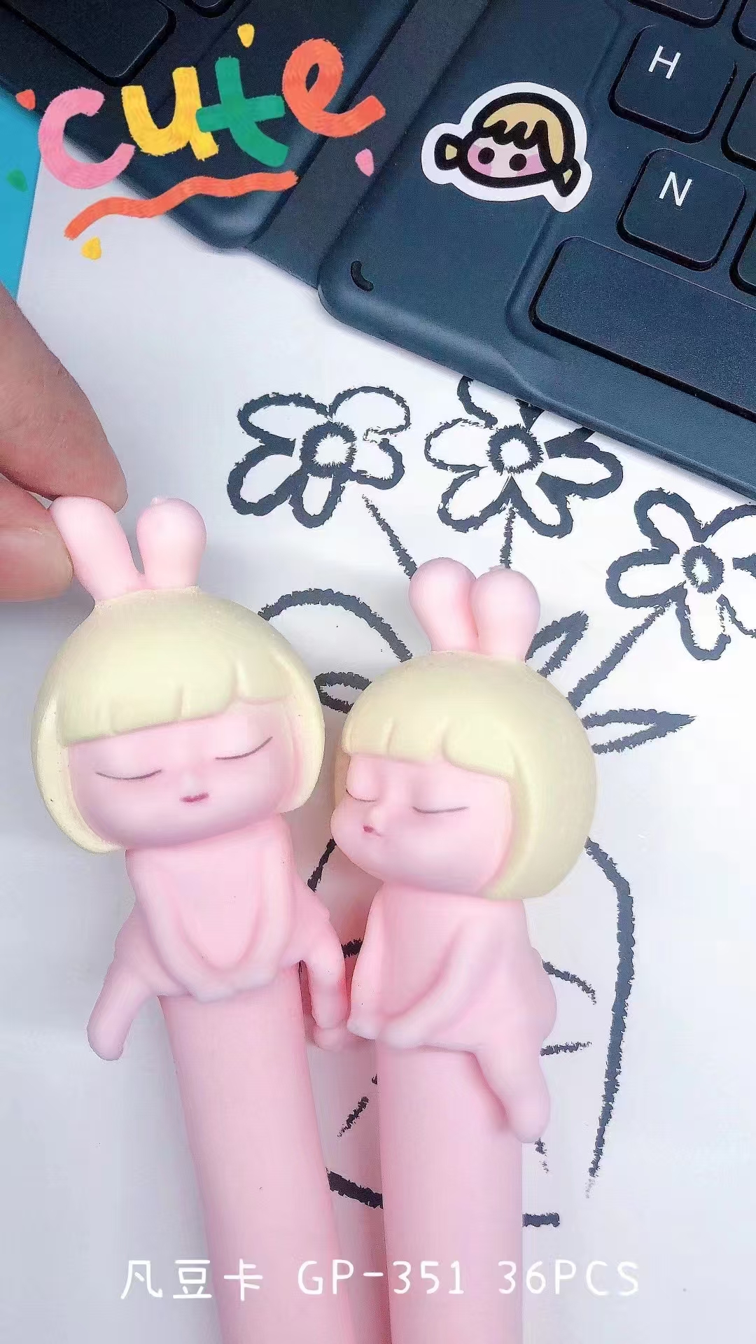 Fandouka Stationery Creative Little Princess QQ Fun Stress-relieving Pen Gel Pen Smooth and Easy to Write Factory wholesale Creative stationery Giant Writing Gel pen Application Scenario