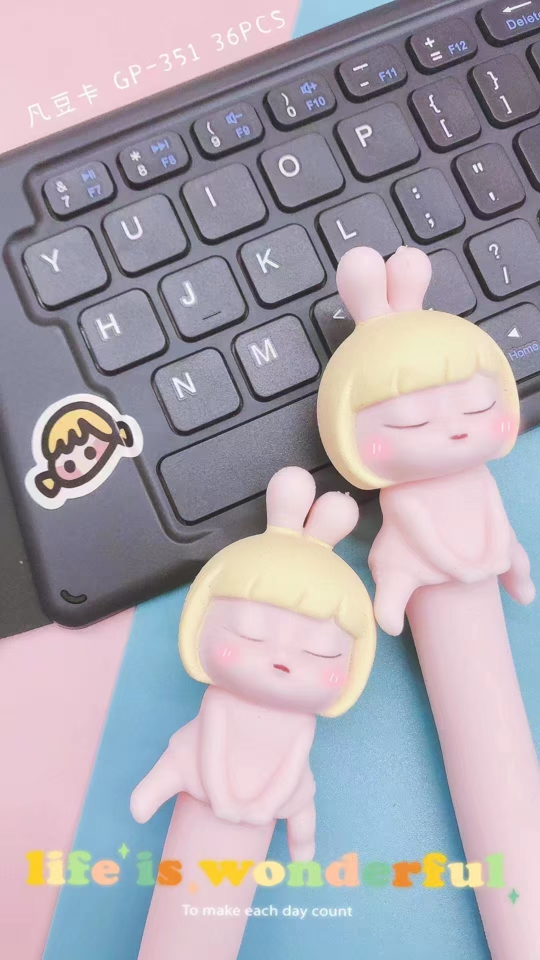 Fandouka Stationery Creative Little Princess QQ Fun Stress-relieving Pen Gel Pen Smooth and Easy to Write Factory wholesale Creative stationery Giant Writing Gel pen Specification image