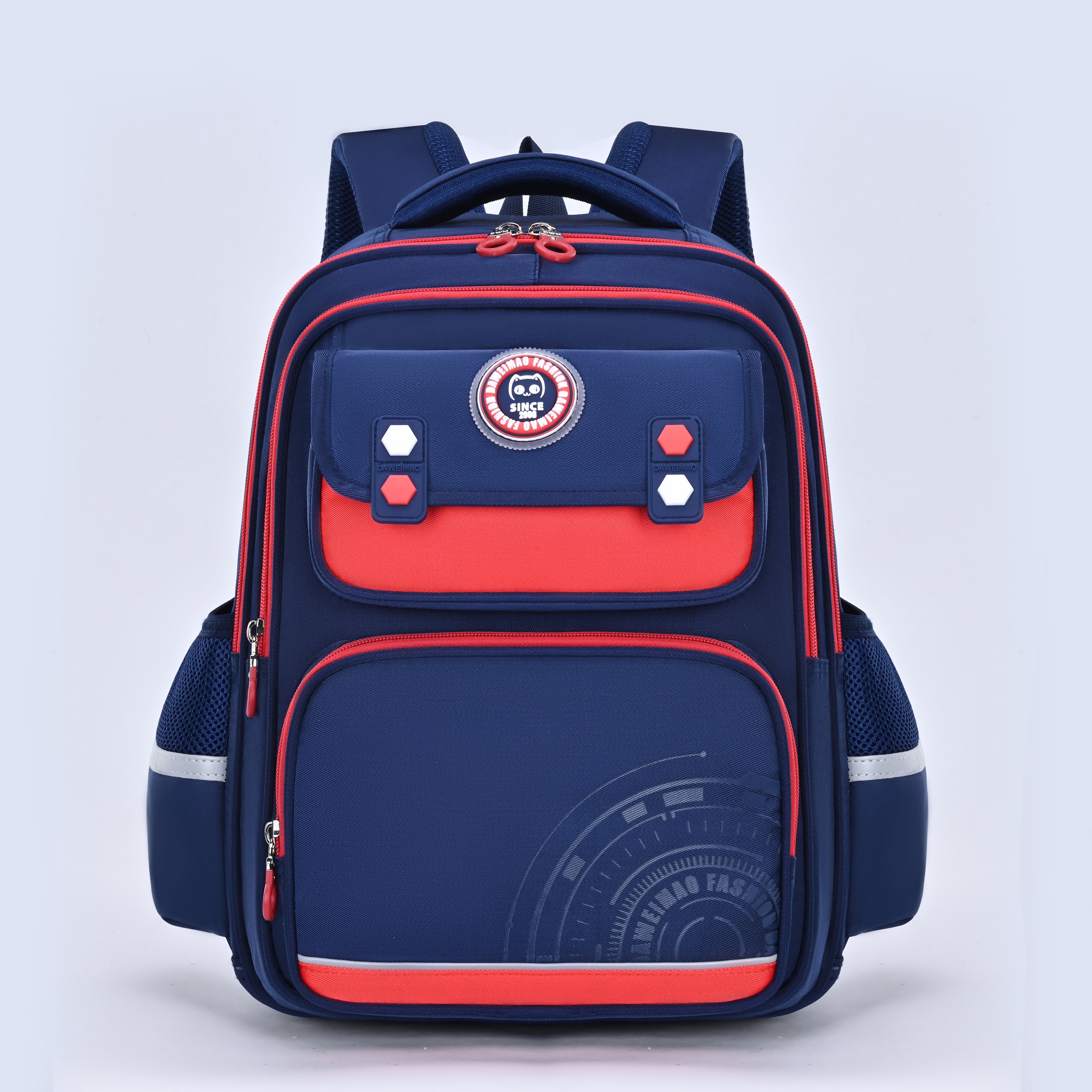 Big tail cat british collision color series mochila casual de moda, mochila juvenil de gran capacidad resistente al agua, mochila ligera resistente al rayado y resistente al desgaste para estudiantes de secundaria, mochila de la escuela de descompresión de la cresta de protección antirasgón details Picture