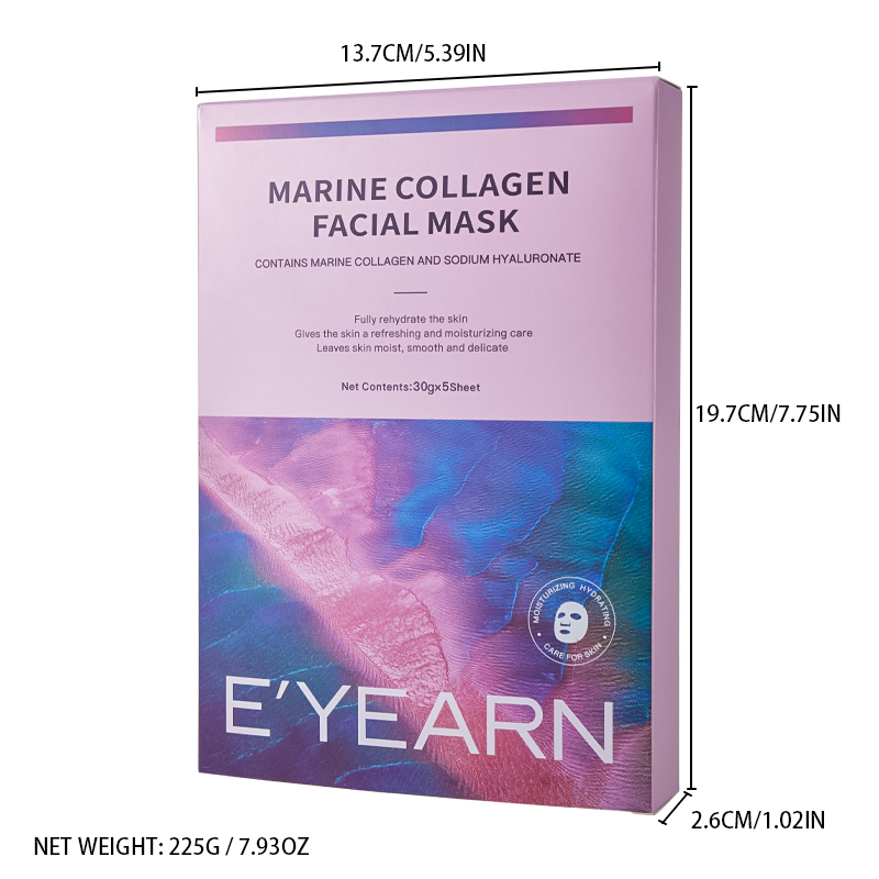 外贸EYEARN MARINE COLLAGEN FACIAL MASK(依漾海洋胶原蛋白面膜)30g*5片详情图5