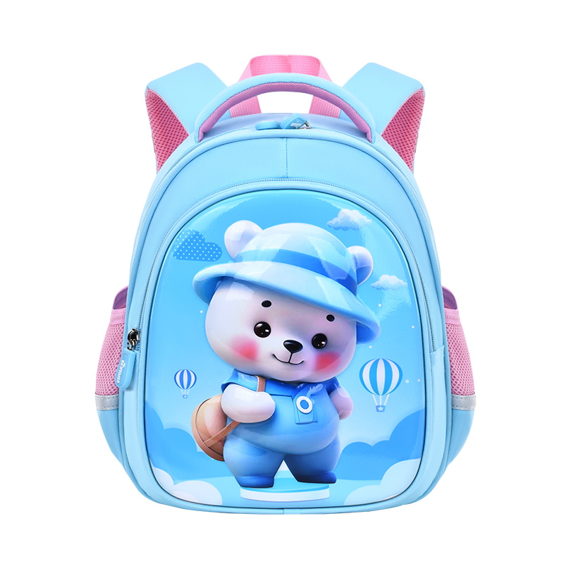 大尾猫卡通动物童趣幼儿园时尚潮流男童女童双肩包，冬夏两用幼儿园书包，耐磨防水防撕裂大容量双肩包详情3