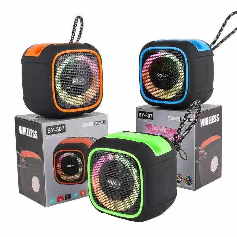 新款蓝牙音箱无线大音量小钢炮 户外便携式迷你RGB发光小音响