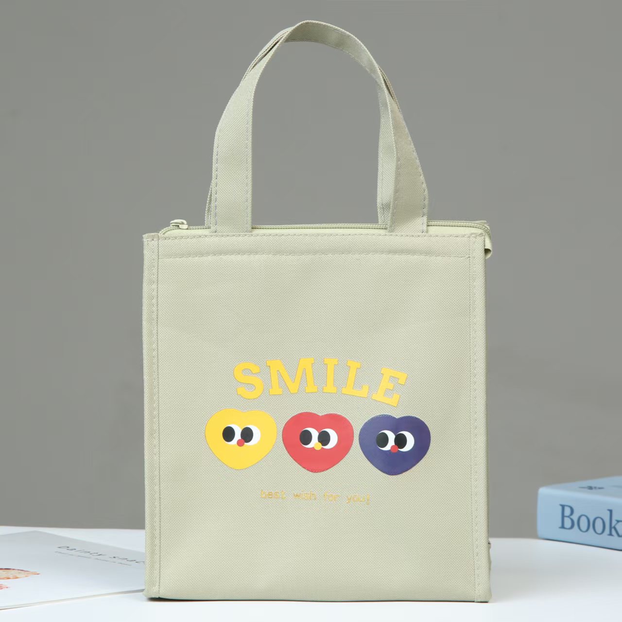 Student party large-capacity fashionable hand-held insulated aluminum foil bento bag, Oxford cloth bag with rice, office worker lunch bag details Picture