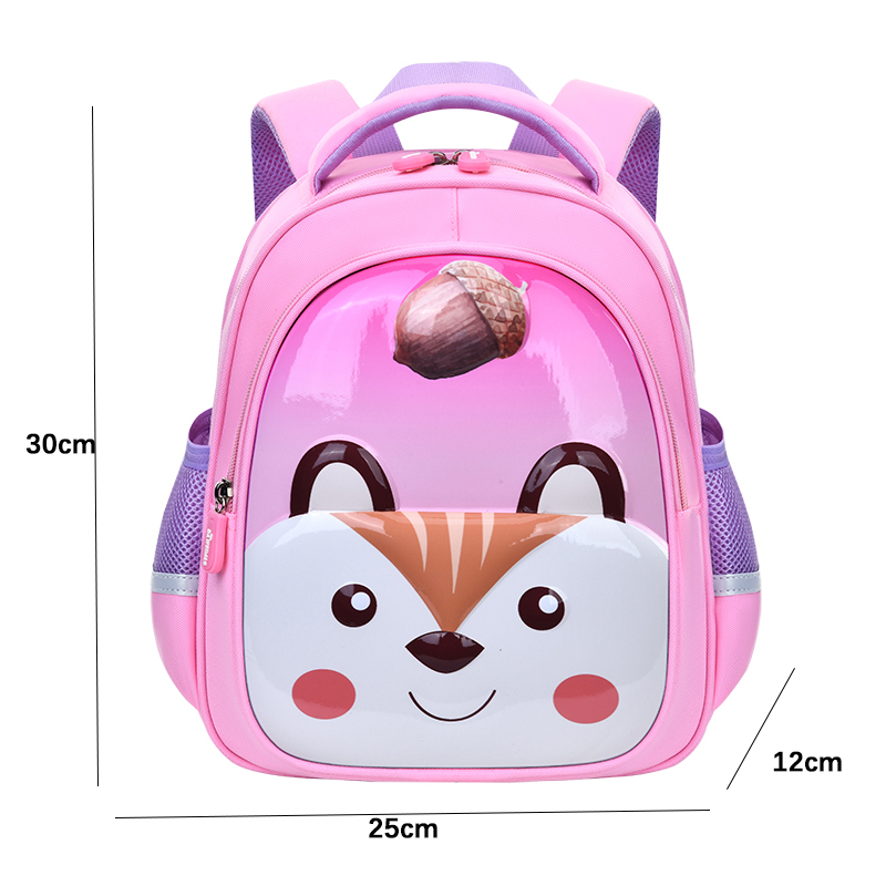 Big Tail Cat Cartoon Fun Animal Series Boys' and Girls' kindergarten backpacks, lightweight waterproof, tear-resistant and wear-resistant schoolbags, large-capacity fashionable and trendy schoolbags, outdoor travel and kindergarten matching magic tools Specification image