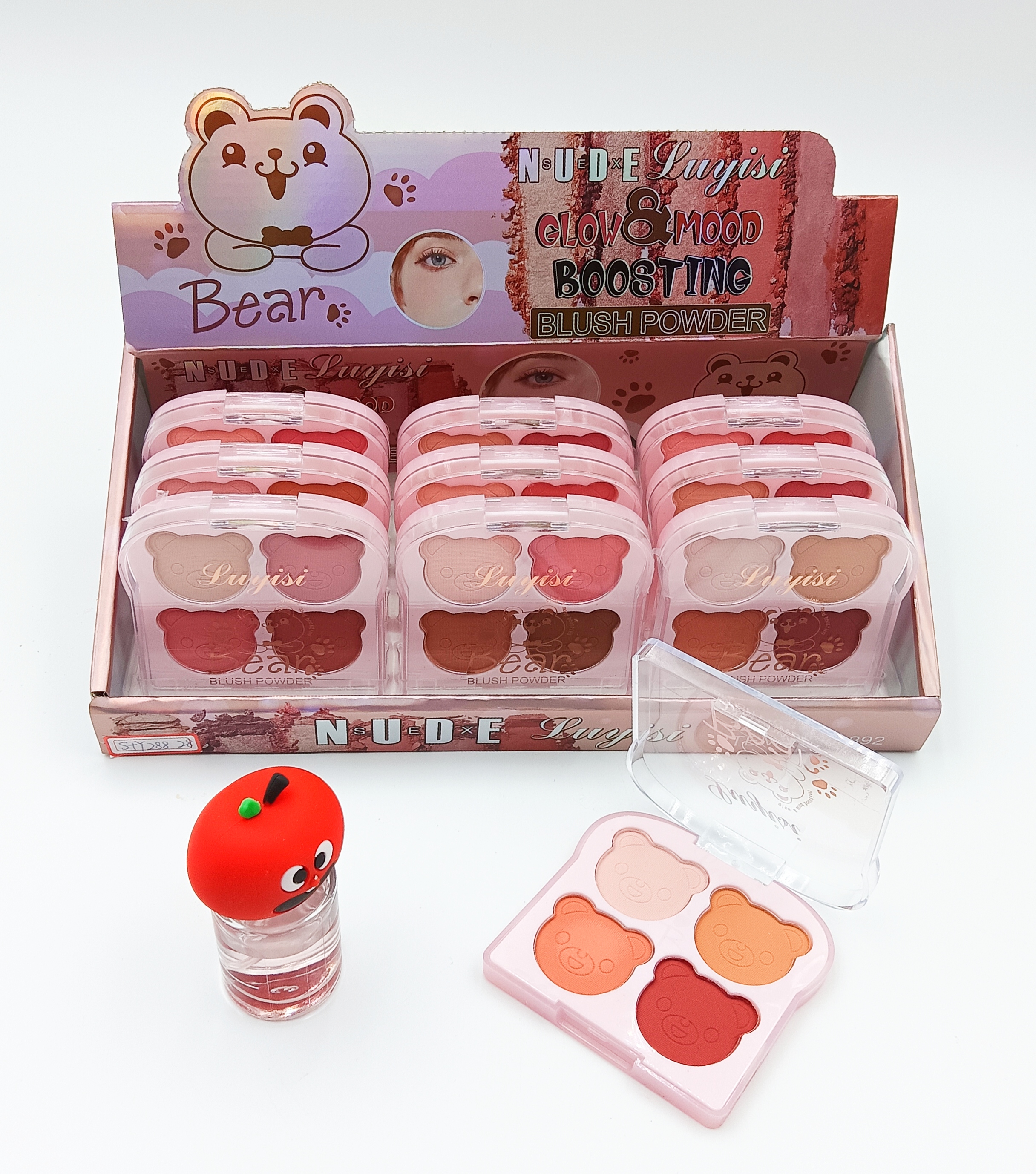 Cartoon soft mist blush hold makeup low saturation Korean white pure desire cute light blush Specification drawing