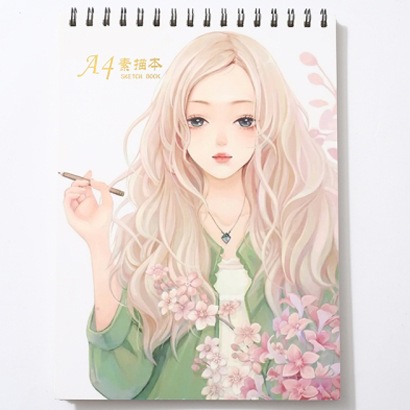 绘画专用纸 A4 线圈本空白加厚100克画画本美术素描本速写本可定制图