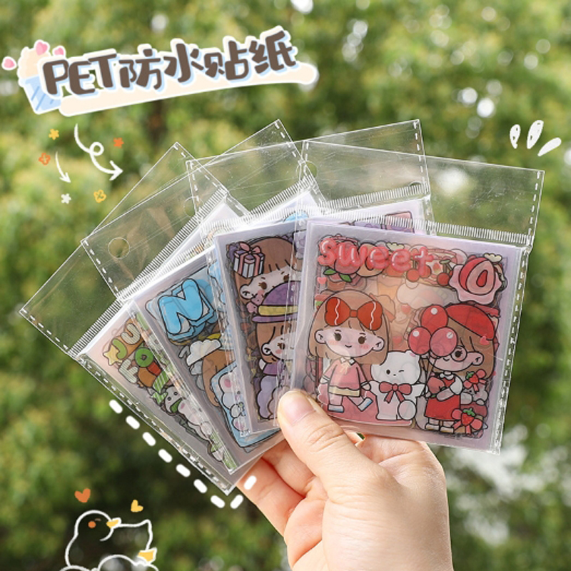可爱卡通pet防水贴纸   学生贴画手工手账贴纸标记装饰diy贴纸批发