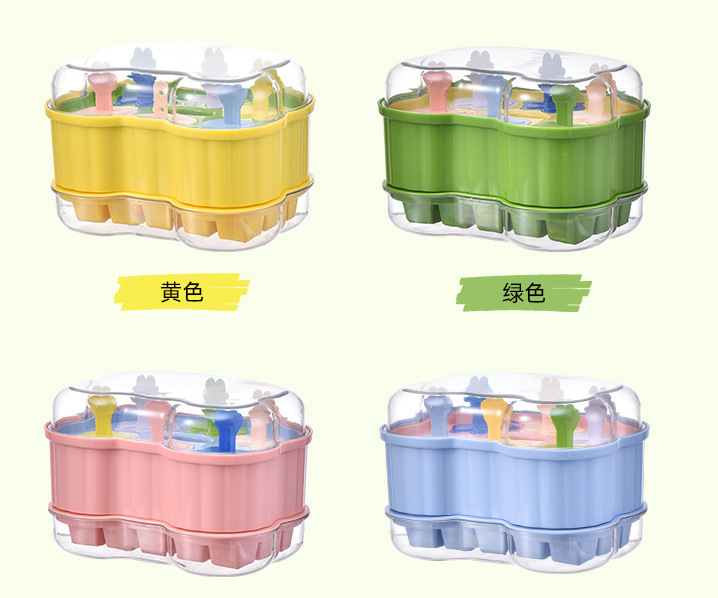 G28-2947 Children's cartoon handle ice cream Ice box 2-in-1 ice mold Odor-free single-layer mold with lid ice box undefined
