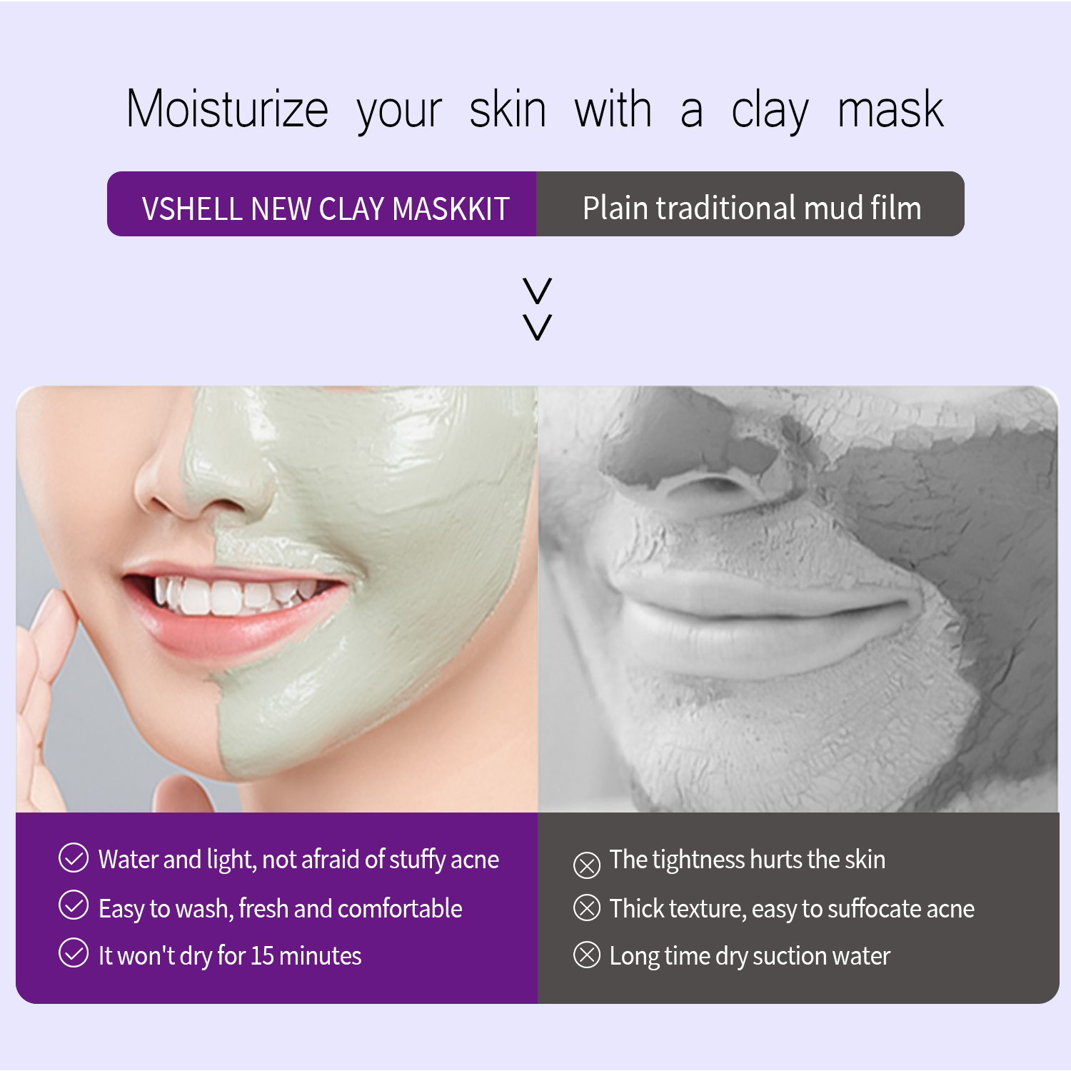 Vshell Clay Mask Kit. Vshell Clay Mask Kit Application Scenario