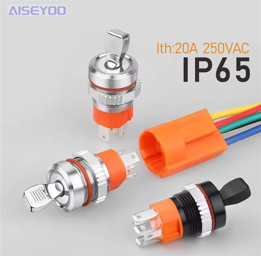 16mm metal toggle switch 2/3 position 10A high current with light, self-locking rocker arm with toggle switch details Picture