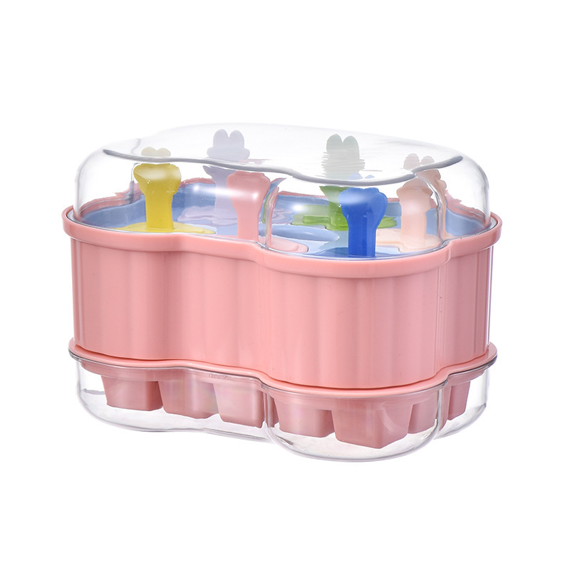 G28-2947 Children's cartoon handle ice cream Ice box 2-in-1 ice mold Odor-free single-layer mold with lid ice box undefined