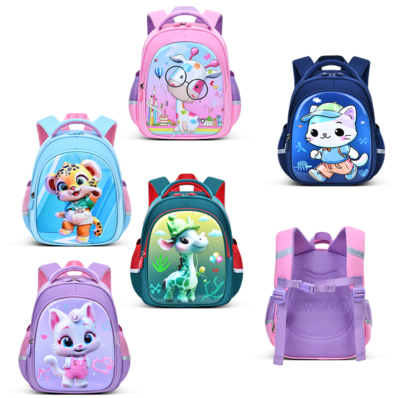 Big-tailed cat cartoon cute, fashionable and trendy backpacks, backpacks for kindergarten girls, lightweight, waterproof and large-capacity layered schoolbags, waterproof, anti-hook and wear-resistant backpacks, dual-purpose backpacks for outdoor travel