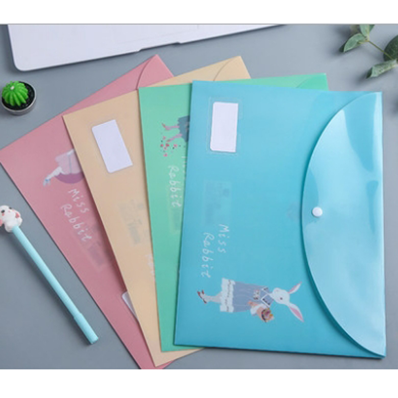 文件袋A4透明韩国小清新可爱按扣学生 用防水