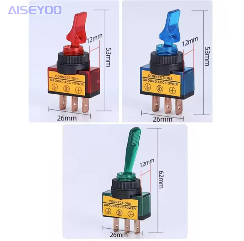 Toggle switch ASW-13D long handle /ASW-14D short handle with light 12V 3-pin 2-position 2-pin 2-position car toggle arm switch toggle lever switch details Picture