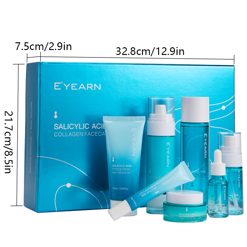 EYEARN 外贸水杨酸胶原蛋白焕新套装Salicylic acid Collagen Facecare set 白底实物图