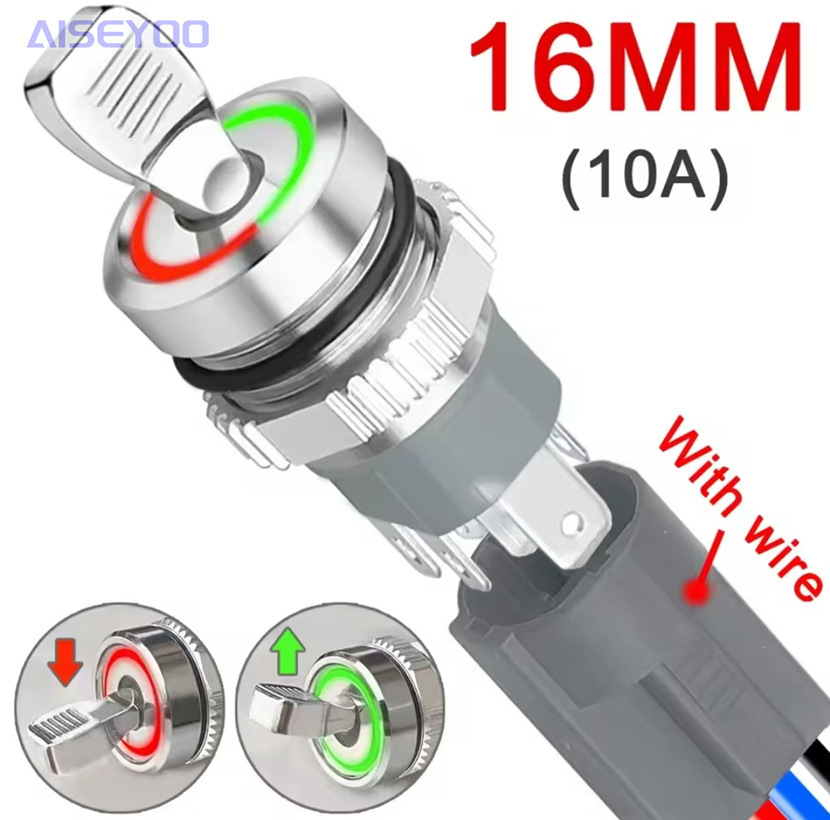 16mm metal toggle switch 2/3 position 10A high current with light, self-locking rocker arm with toggle switch pic 8