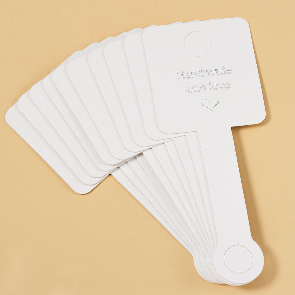 饰品卡纸发卡卡纸不干胶对折卡三色无字光面卡片发圈卡包装卡纸详情图7