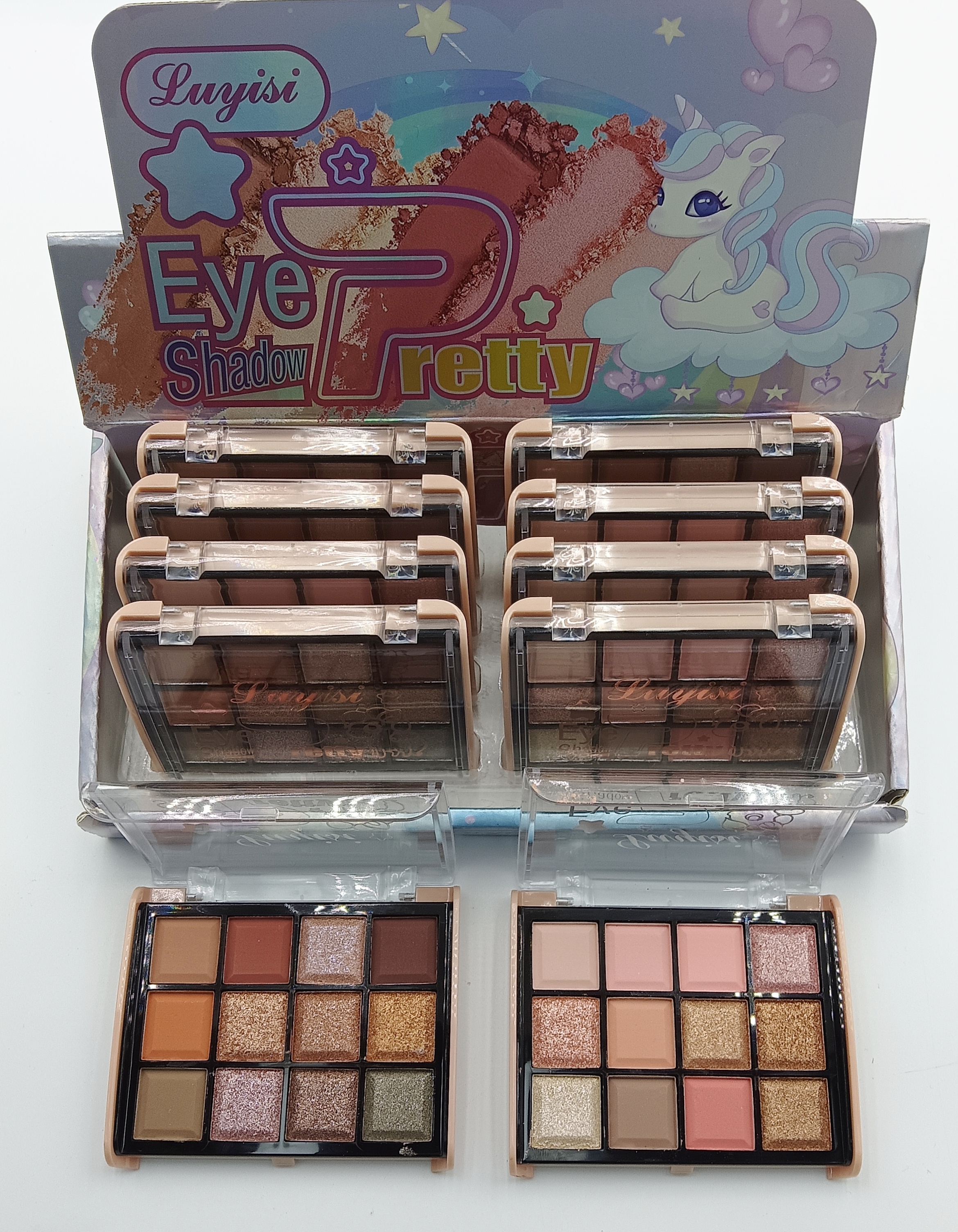 New 12-color plastic case pearlescent matte eyeshadow fashion, delicate and easy to color all kinds of makeup luyisi brand cross-border new eyeshadow tray 24 hours lasting do not lose makeup manufacturers direct sales full figure