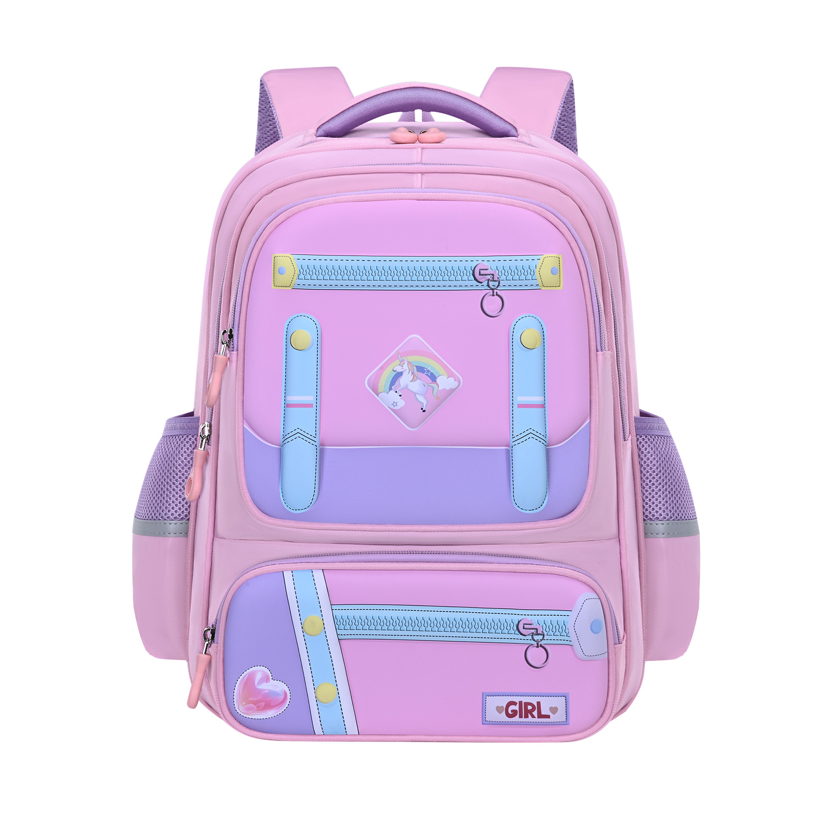 Large-tailed cat adjustable splicing color-blocking British backpack, primary school student classified storage schoolbag flexible zoning schoolbag, classroom back-protecting pressure-reducing schoolbag, breathable, waterproof, tear-resistant and wear-resistant backpack Specification image