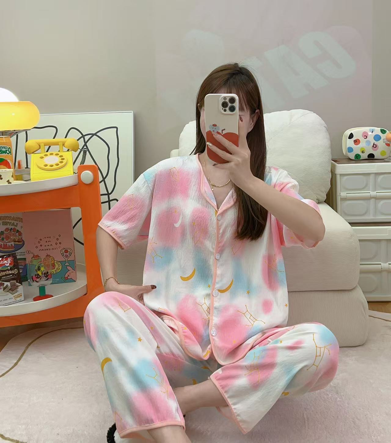 云朵棉夏季睡衣甜美可爱少女睡衣夏季透气舒适睡衣短袖长裤短长家居服热卖女装批发外贸跨境详情13