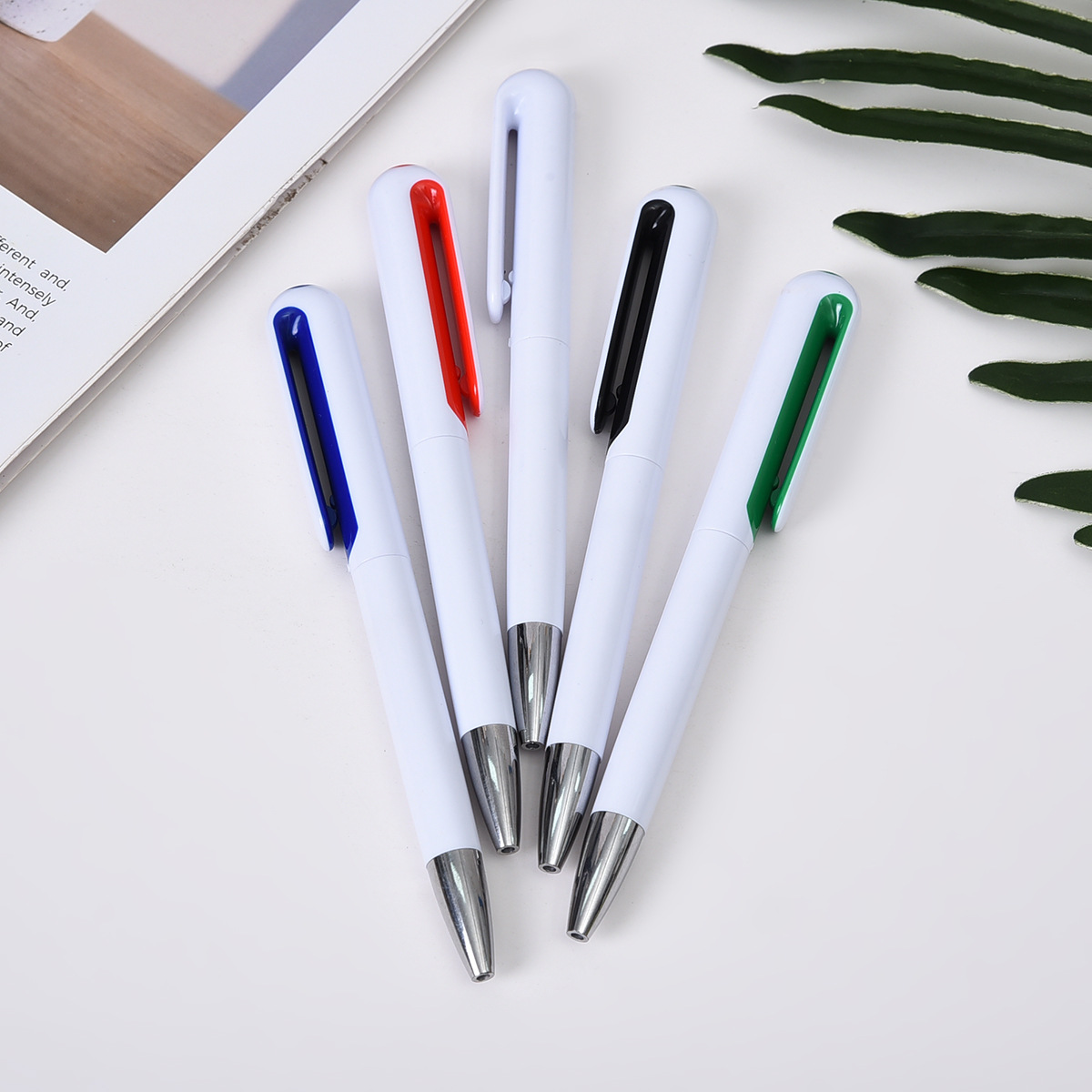 Ballpoint pen advertising Ballpoint pen white rod color matching ballpoint pen advertising pen can print advertising details Picture