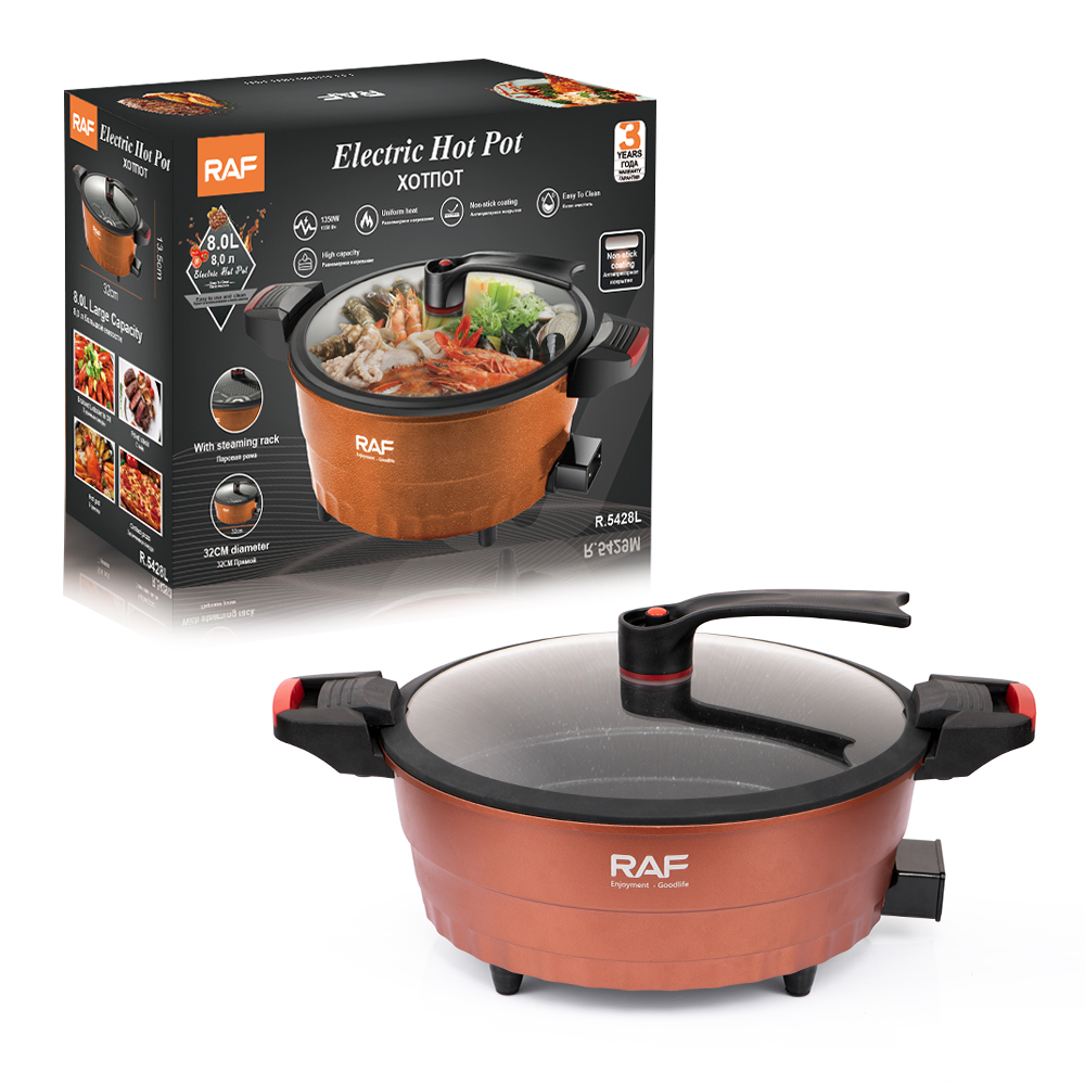 RAF European Standard 8L simple and moderate kettle, single-person electric cooking cup, integrated instant noodle pot, household electric cooking pot details Picture