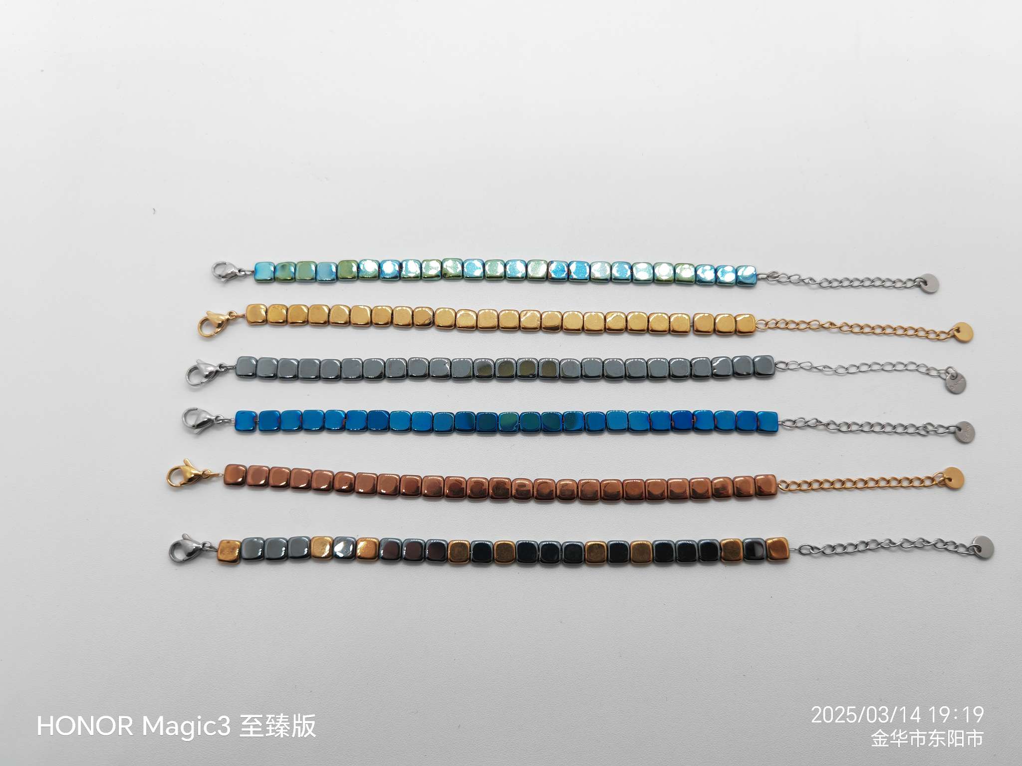 欧美中东北美南美流行黑胆石手链（6*3V）详情图1