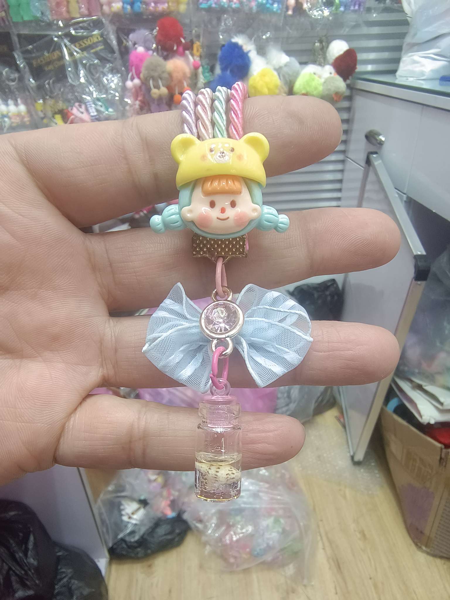 钥匙扣/毛绒挂件/硅胶白底实物图