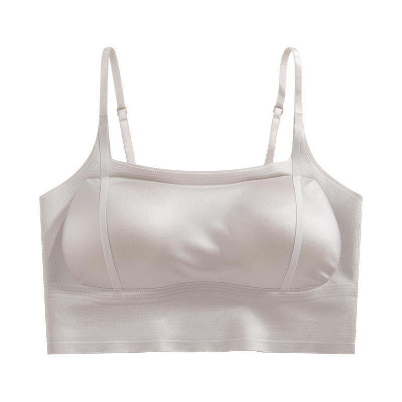 New satin Ice silk back bra women's bra small breast not empty cup non-slip with a base without trace strap Specification drawing