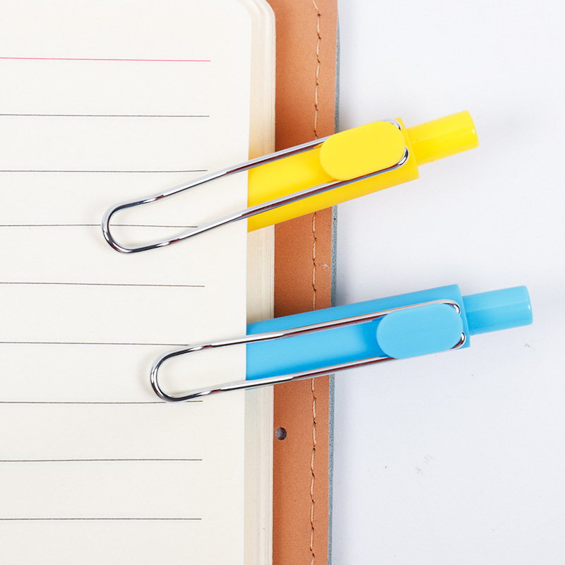 Neutral pen Candy color simple fashion Student wire pen holder Press the neutral pen to print logo Application Scenario