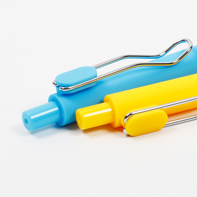 Neutral pen Candy color simple fashion Student wire pen holder Press the neutral pen to print logo Specification drawing