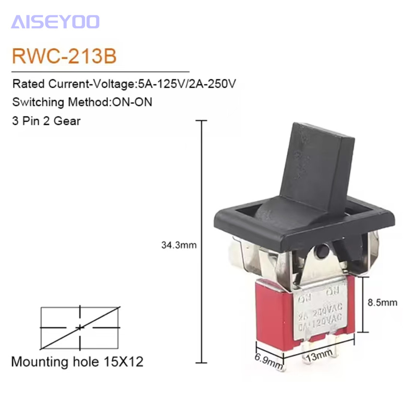 钮子开关带手柄报警器双边复位开关RWC-213/214六脚自复位3脚/6脚  小型6mm钮子开关详情8