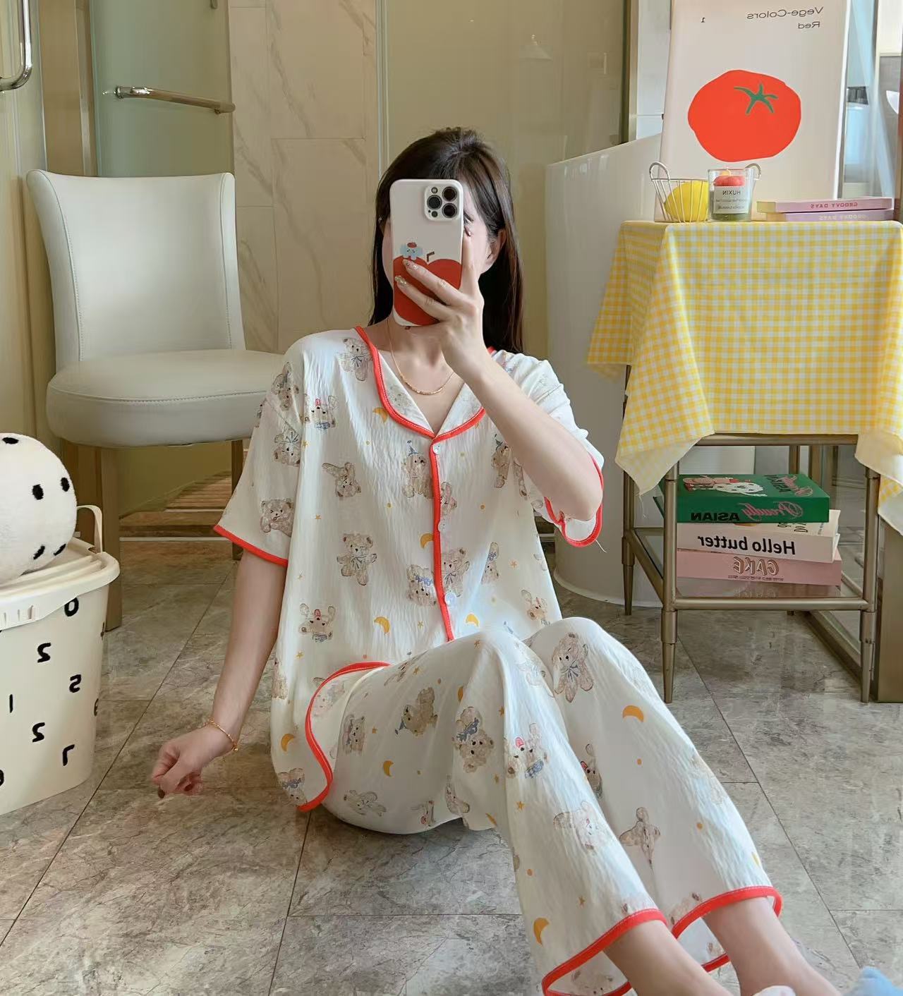 云朵棉夏季睡衣甜美可爱少女睡衣夏季透气舒适睡衣短袖长裤短长家居服热卖女装批发外贸跨境详情19