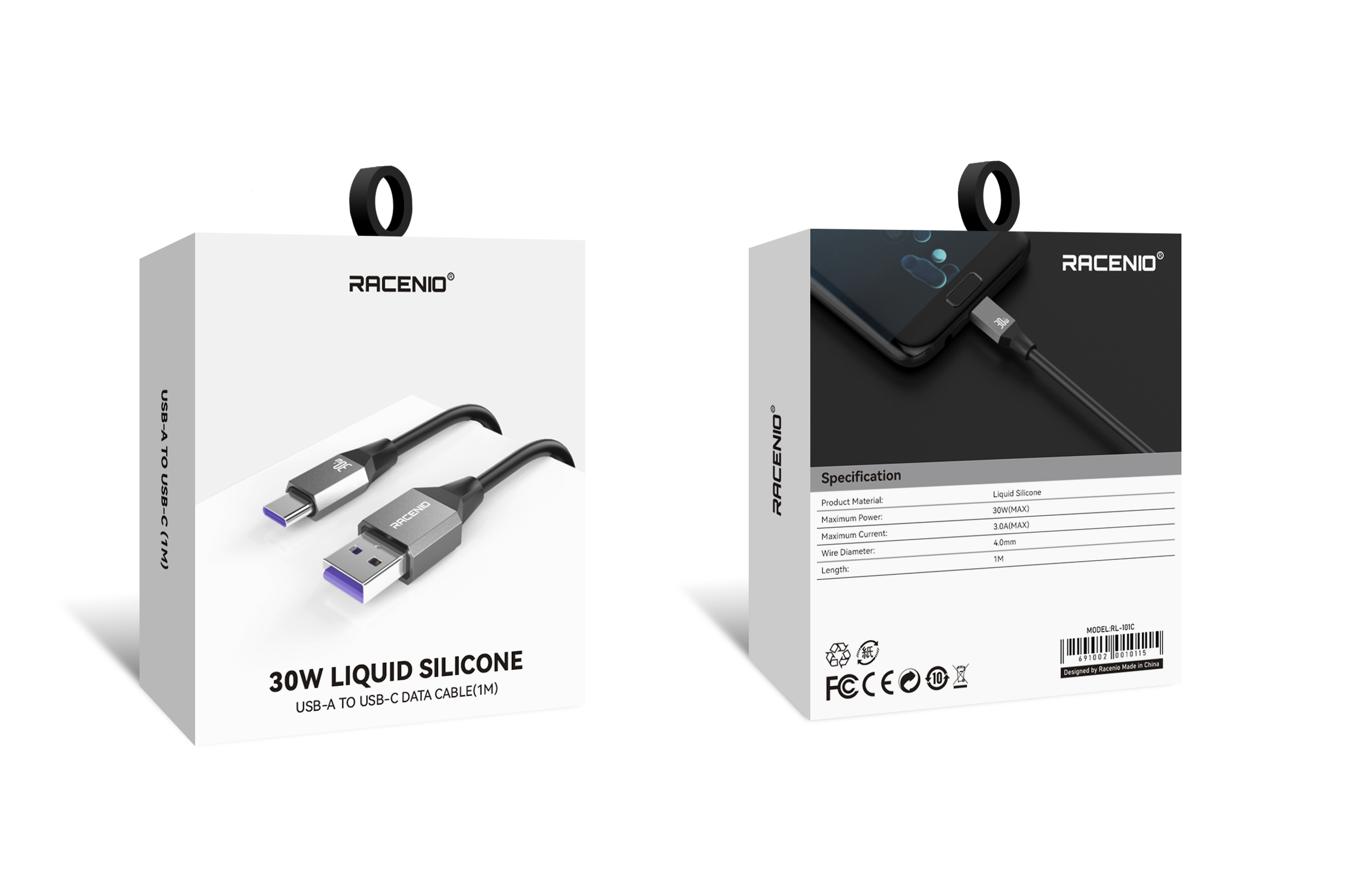 Racenio 快充线 硅胶线 防火超级快充