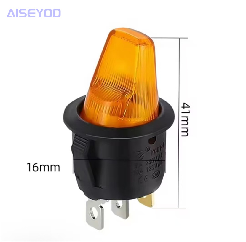 Circular push rod boat-shaped switch, three-legged, two-position, with light and hole, 20MM, toggle lift plate power switch handle, circular boat-shaped switch Application Scenario