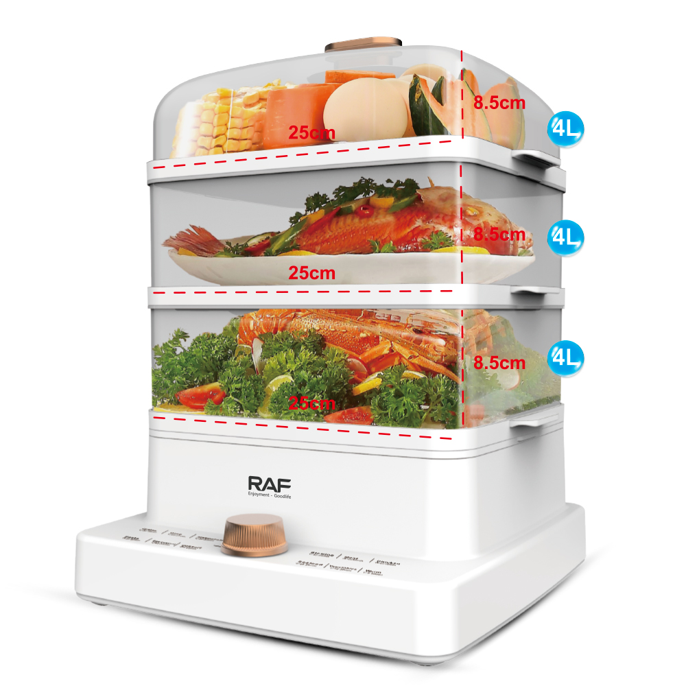 RAF European standard cross-border electric steamer, 12L multi-functional household three-layer large-capacity fully automatic breakfast machine Specification image