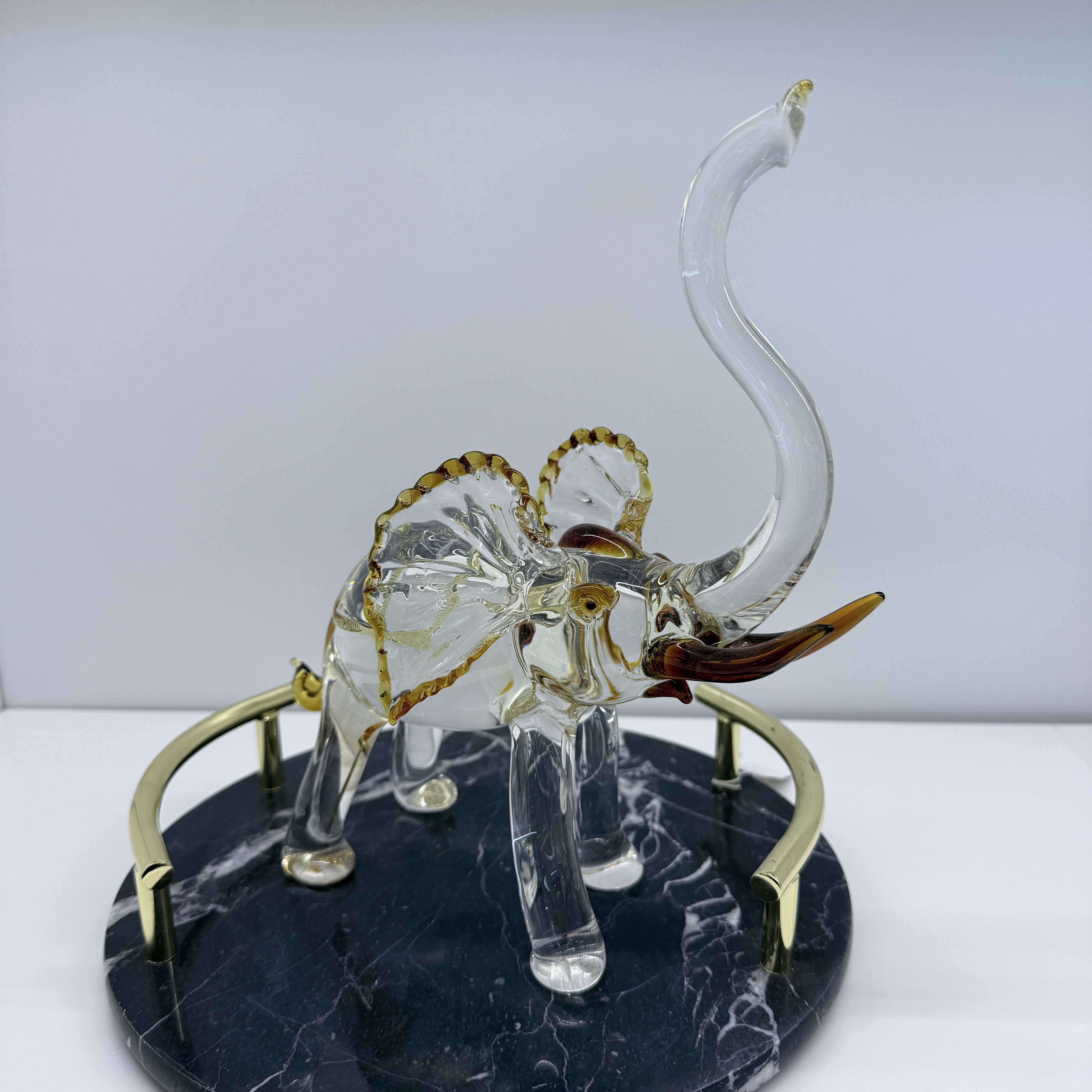 大象动物玻璃水晶工艺品桌面摆件跨境时尚制品摆件礼物大号