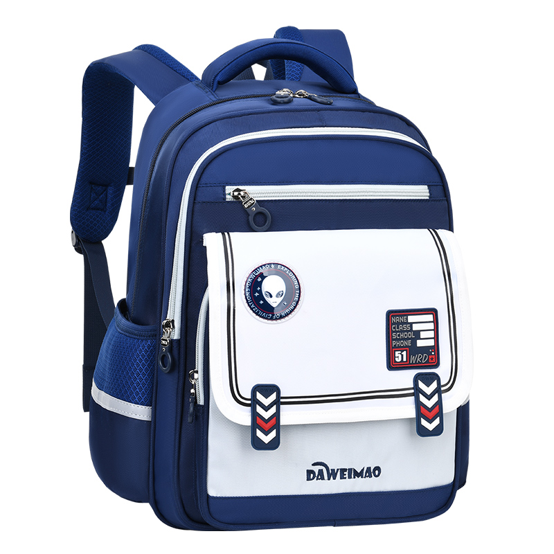 Large-tailed cat retro color-blocking British minimalist style unisex backpack, lightweight waterproof, wear-resistant and breathable schoolbag, large-capacity back-protecting and pressure-reducing backpack, outdoor travel dual-purpose backpack details Picture